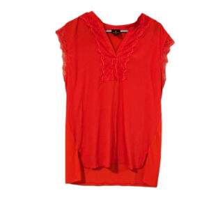 Worthington red sleeveless blouse size large